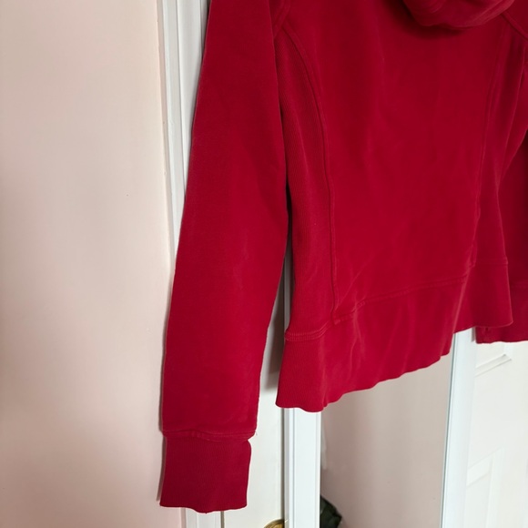 lululemon athletica full zip Scuba Vibrant Red Zip-Up Fleece Hoodie - Picture 7 of 14